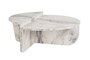 Nordure Mesa de Centro de Mármol Frezya, Mesa Grande: 90x60x30 cm, Mesa Pequeña: 85x30x35 cm